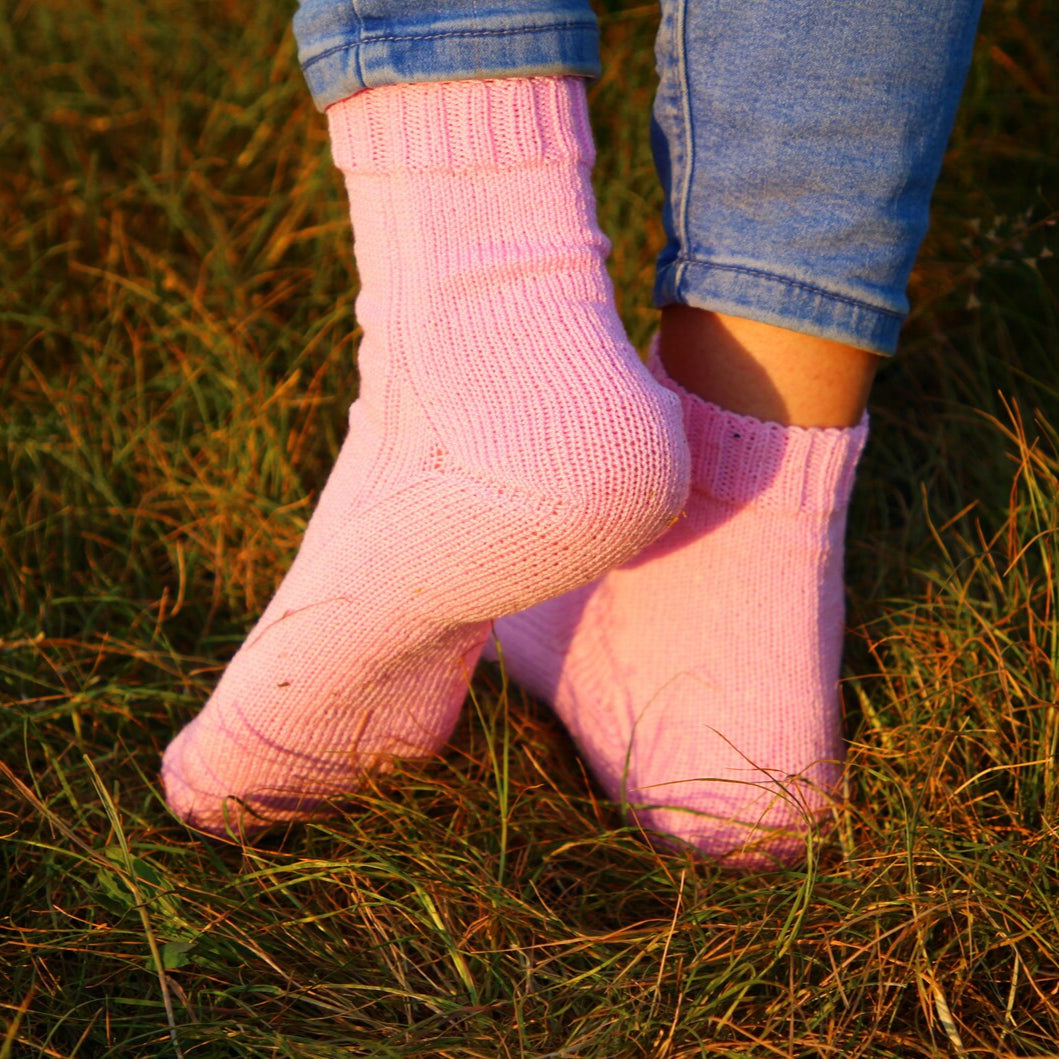 Solid Pink Wool Socks
