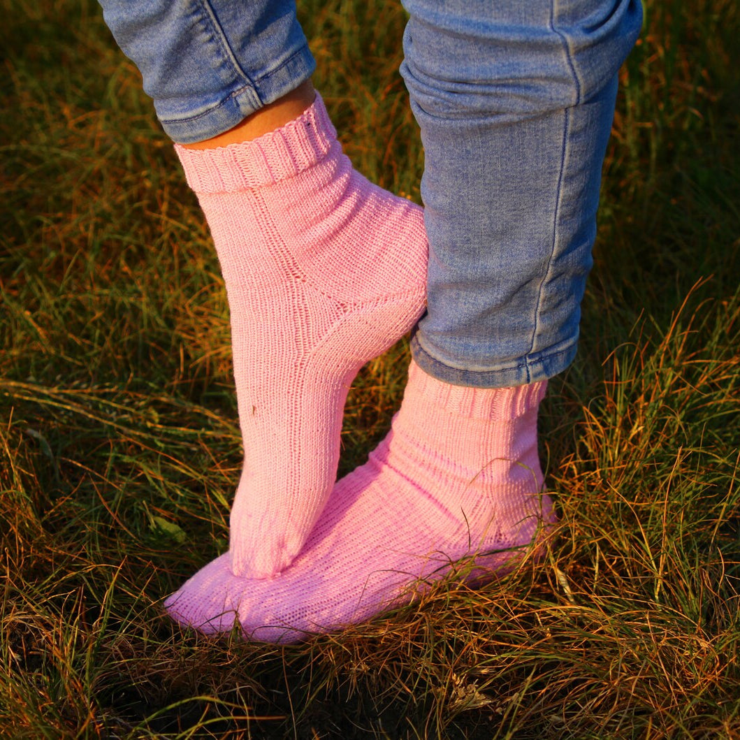 Solid Pink Wool Socks