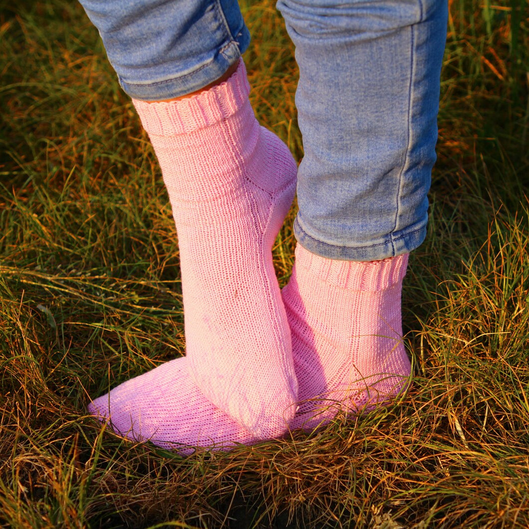 Solid Pink Wool Socks