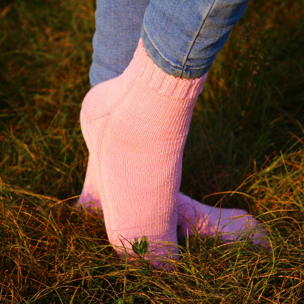 Solid Pink Wool Socks