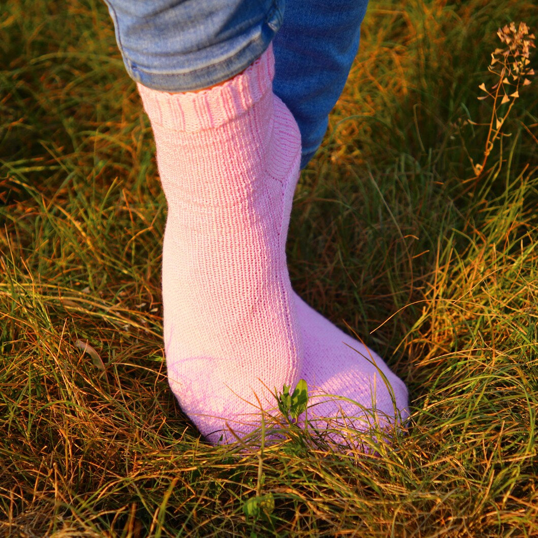 Solid Pink Wool Socks