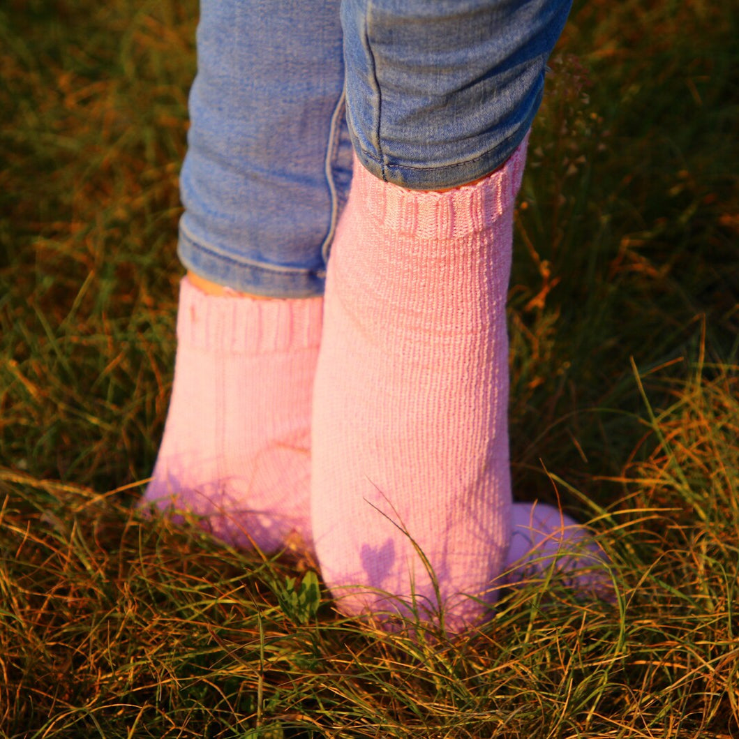 Solid Pink Wool Socks