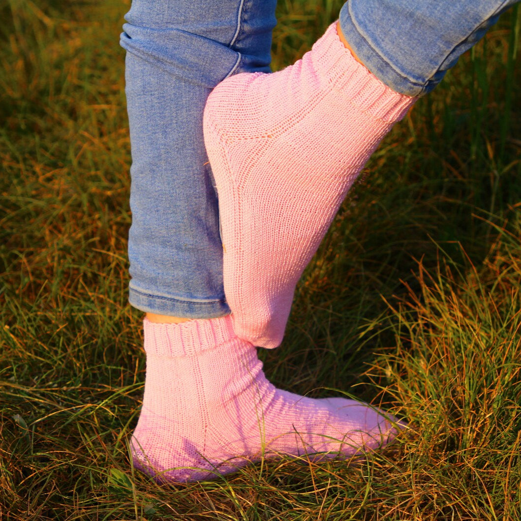 Solid Pink Wool Socks