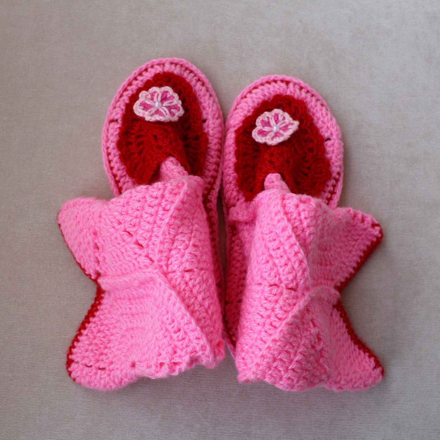 Mid-calf home slipper boots in candy pink