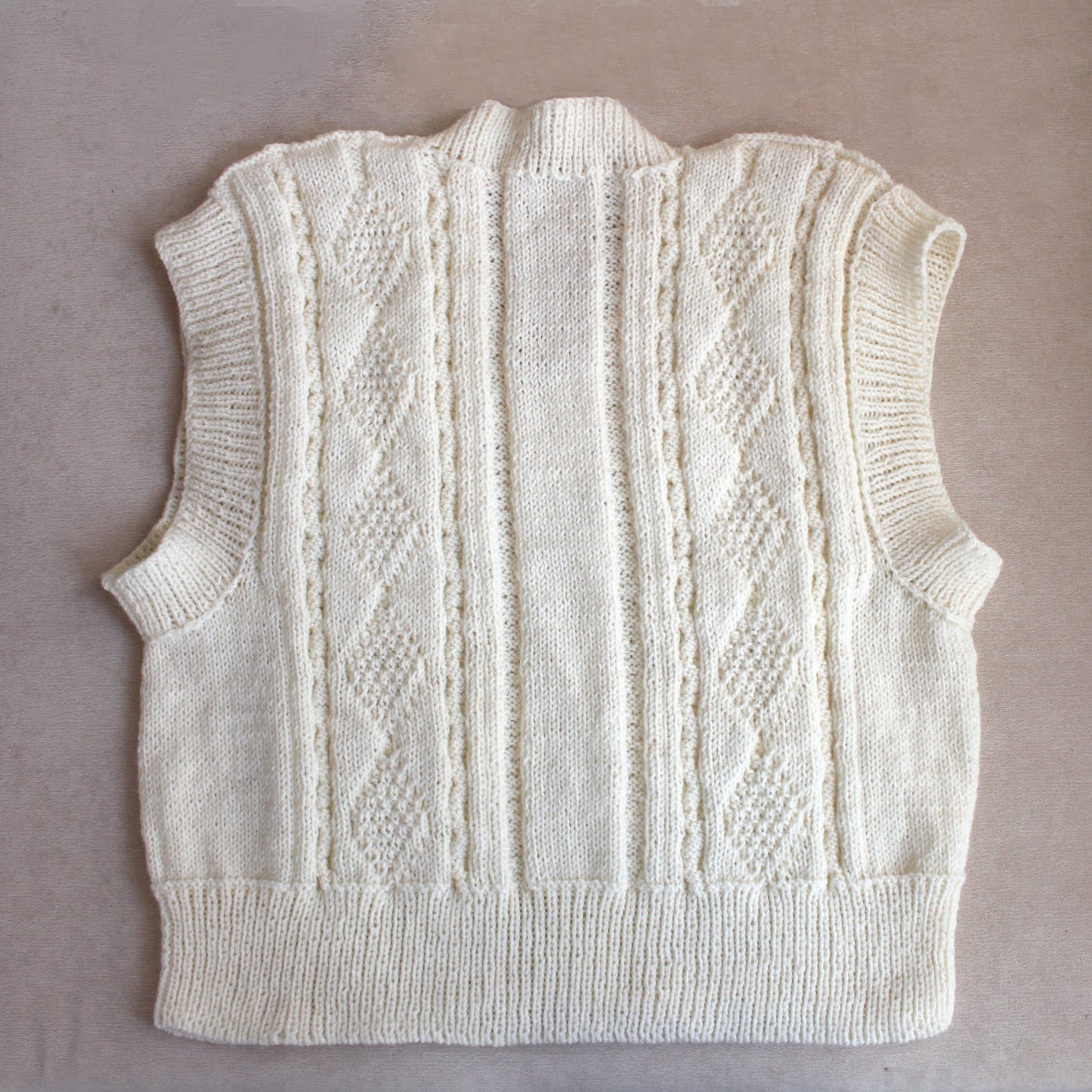 Preppy Style vest, Ivory Cropped waistcoat
