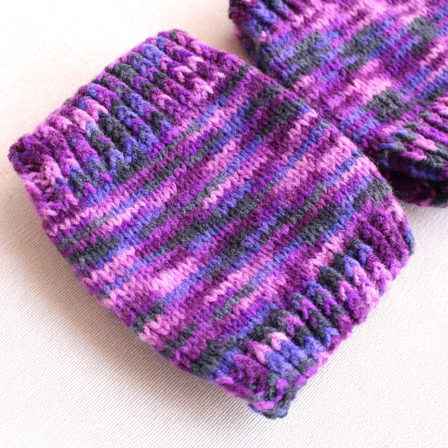 Purple stripe yoga socks for wide feet