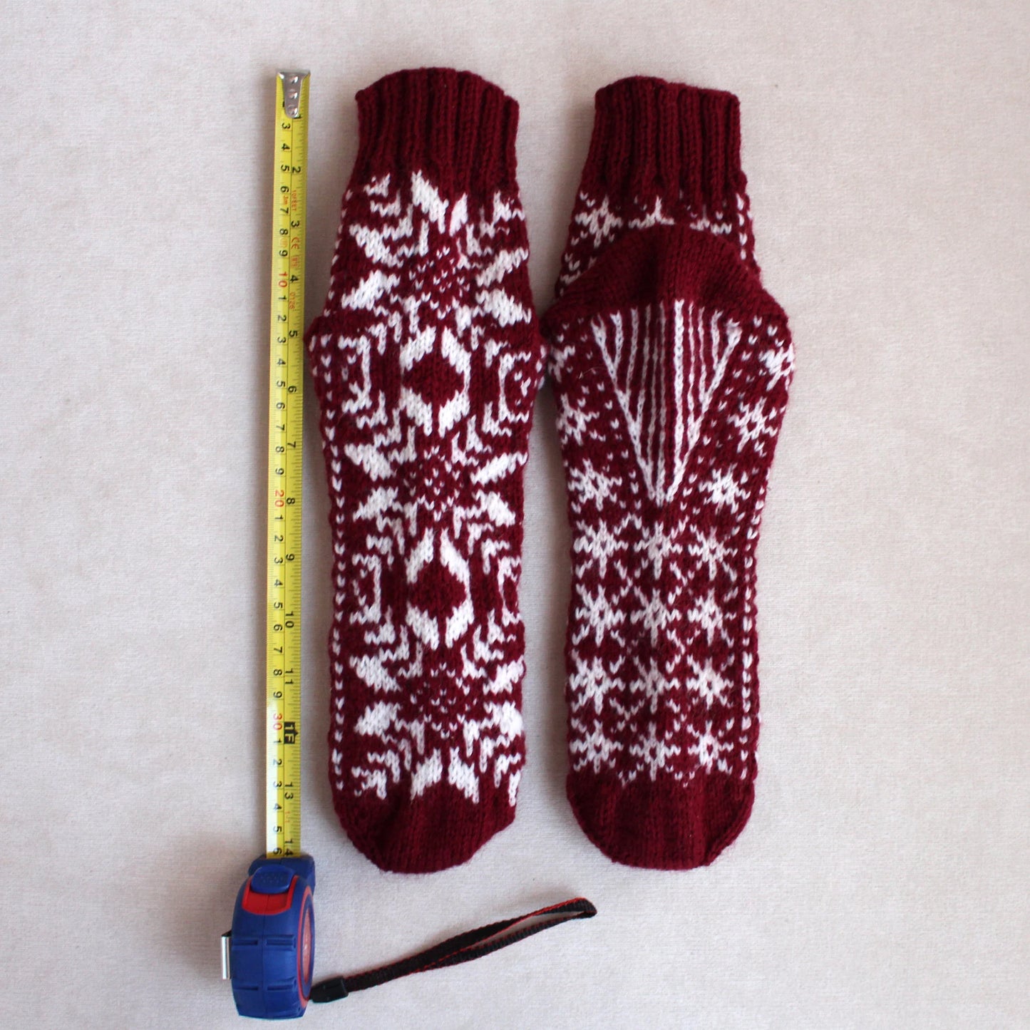 Christmas Red Snowflake Jacquard Socks
