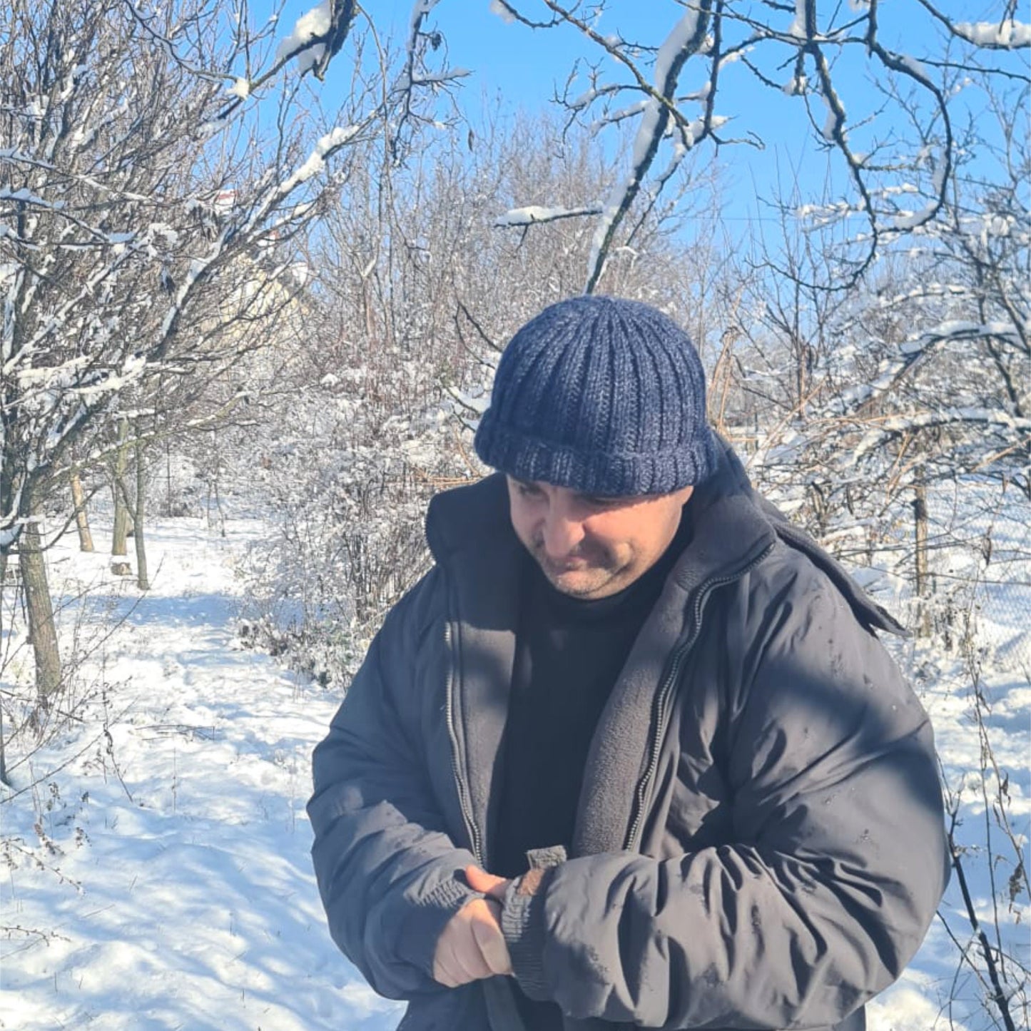 Plain ribbed winter hat