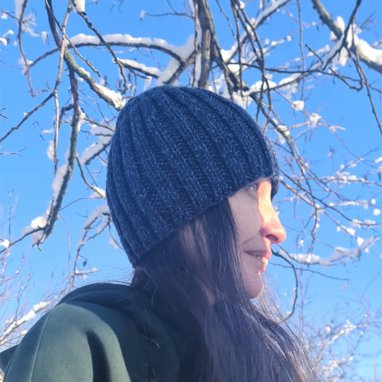 Plain ribbed winter hat