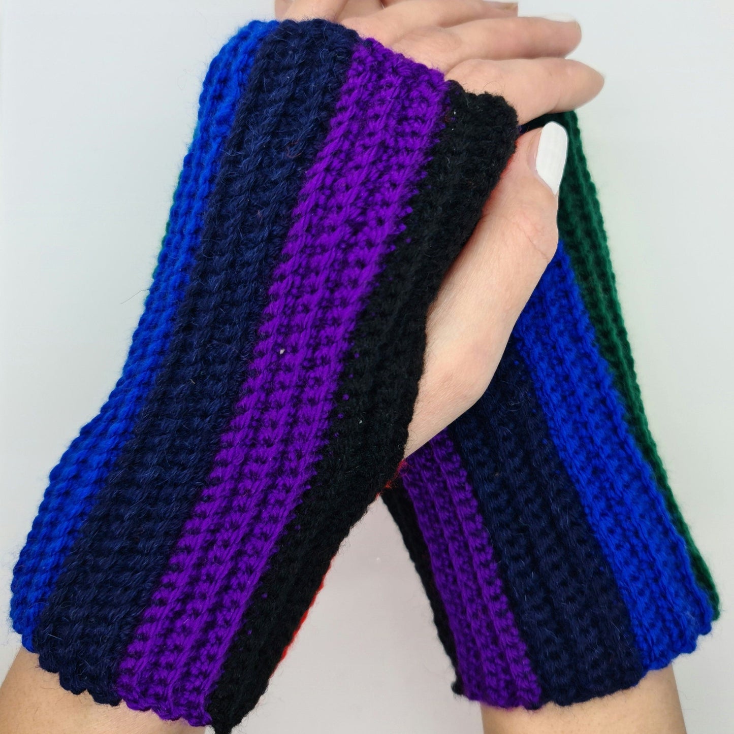 Rainbow Wool Mittens