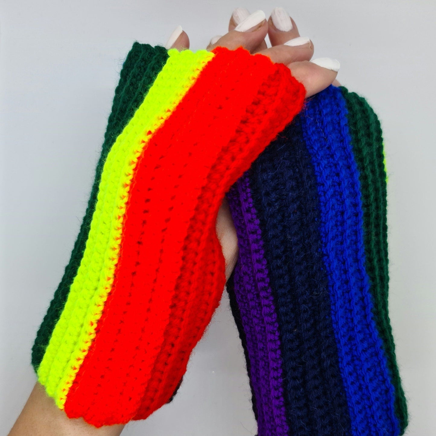 Rainbow Wool Mittens
