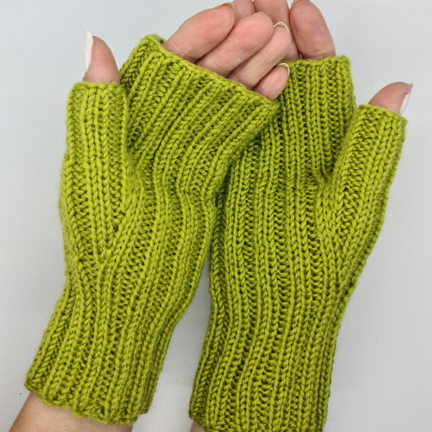 Olive Green Stretchy Fingerless Gloves