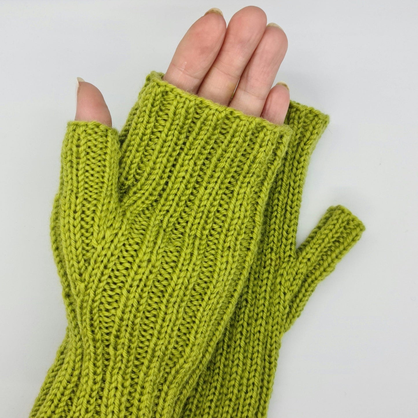 Olive Green Stretchy Fingerless Gloves