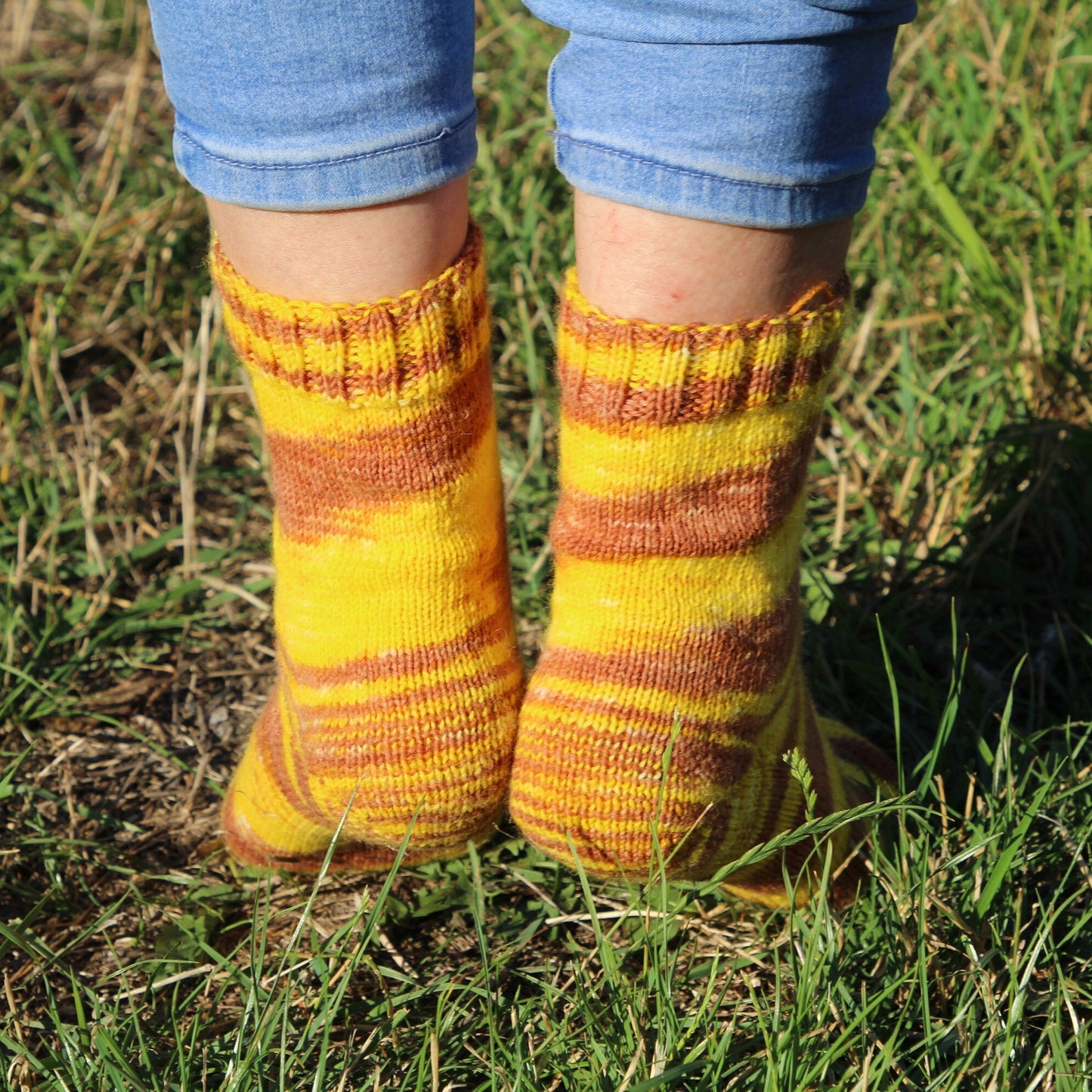 Fun Yellow Zebra Crew Sock