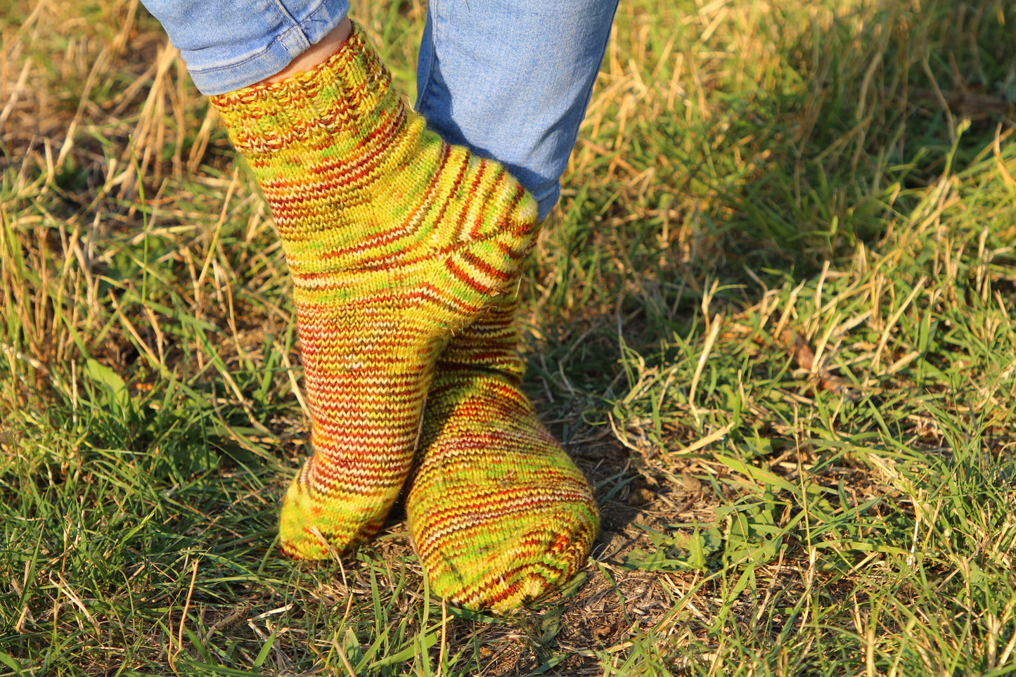 Multicolor Rustic Chunky-Knit Socks