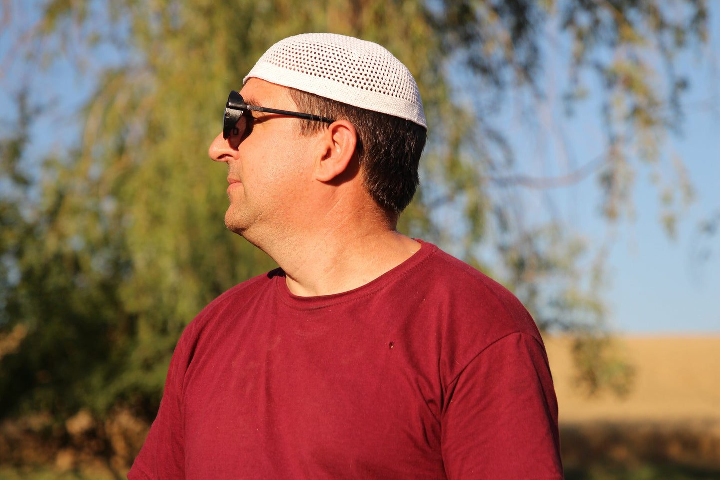 White Cotton Kufi Cap, Prayer Hat