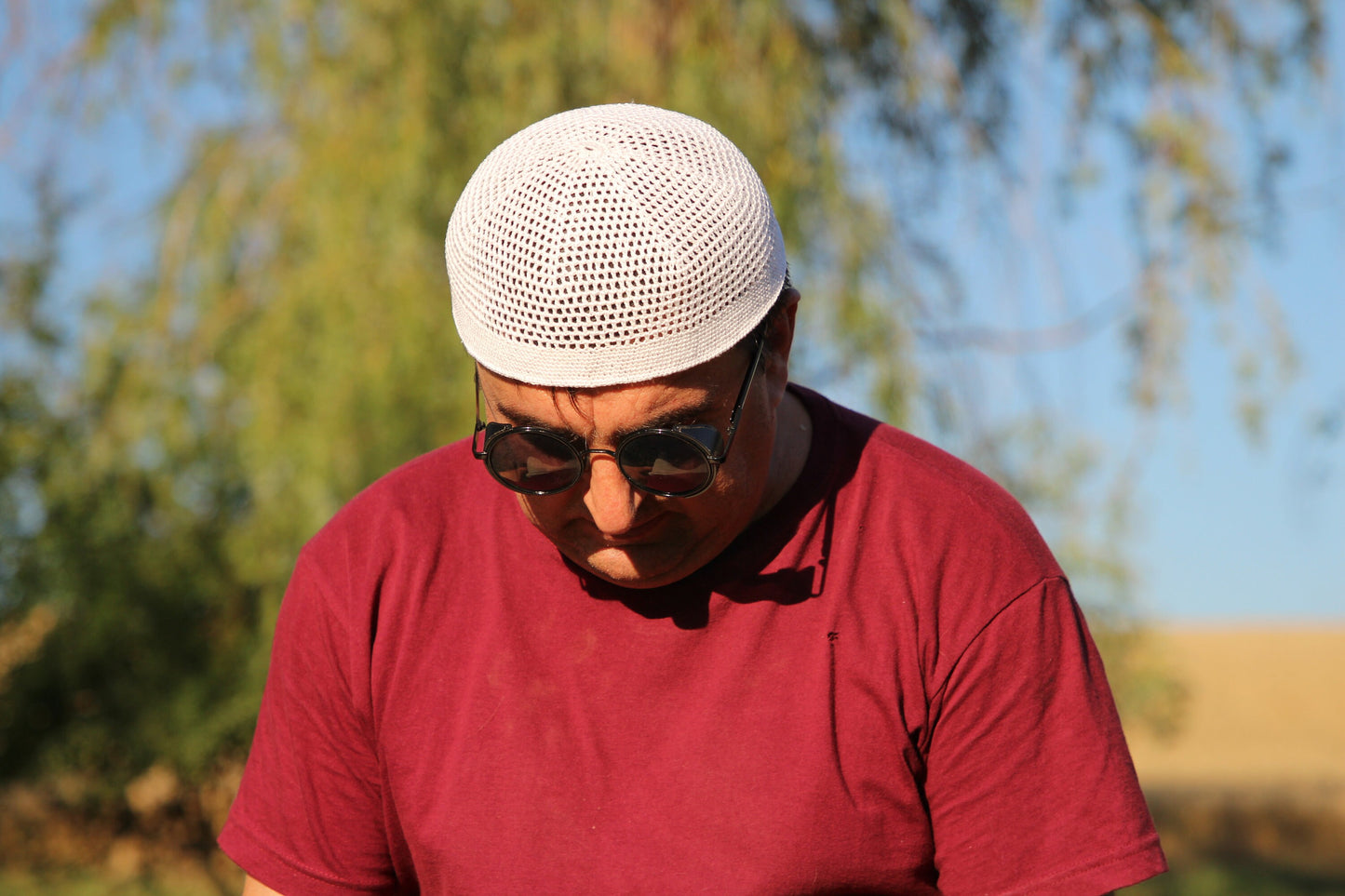 White Cotton Kufi Cap, Prayer Hat