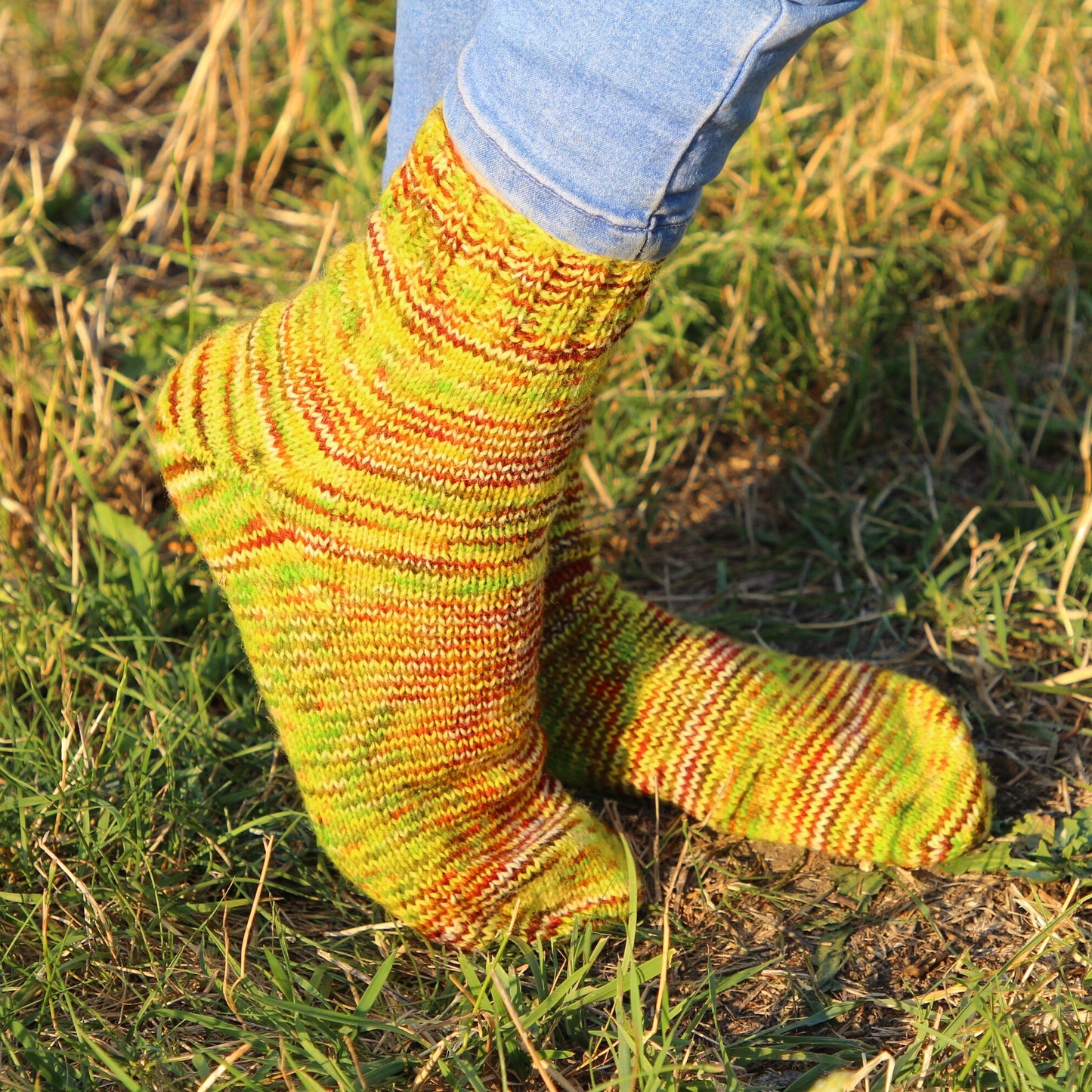 Multicolor Rustic Chunky-Knit Socks
