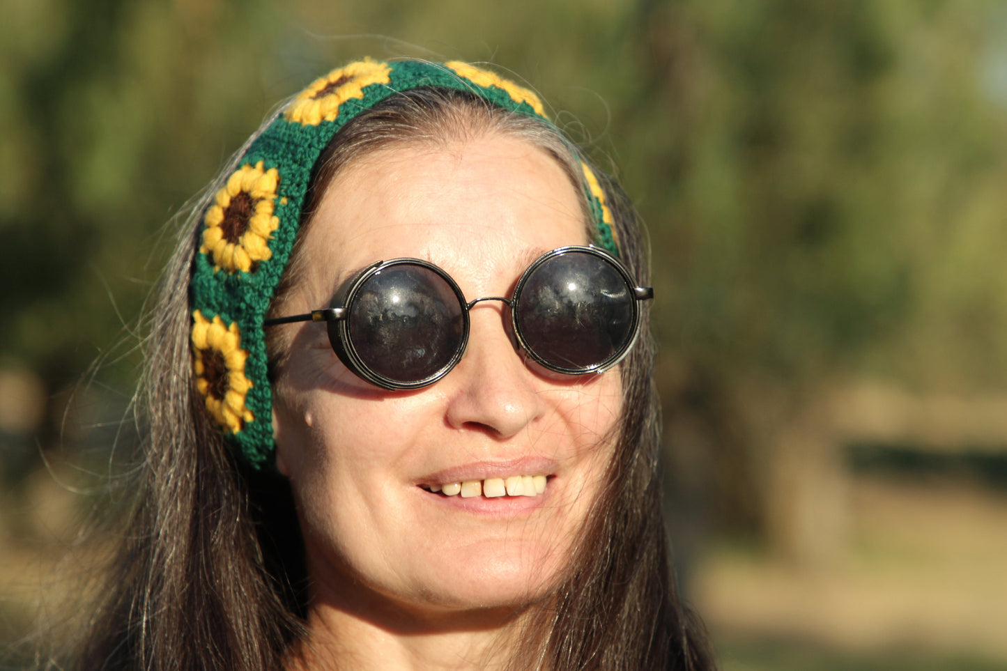 Crochet Boho Sunflower Headband