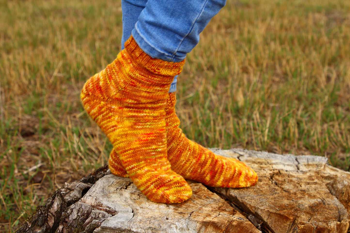 Orange Knitted Novelty Socks