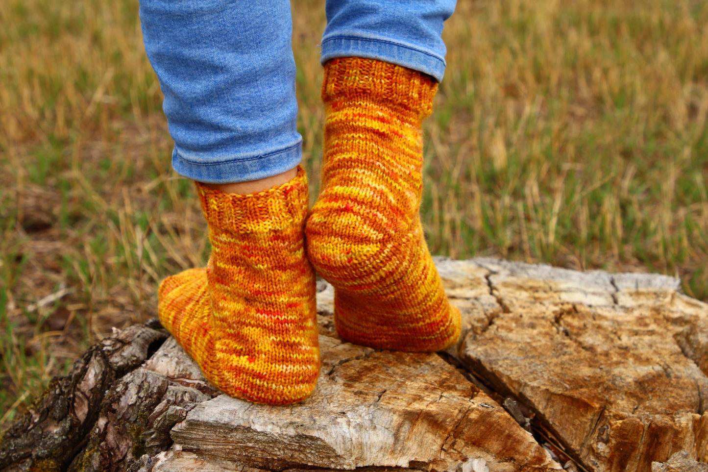 Orange Knitted Novelty Socks