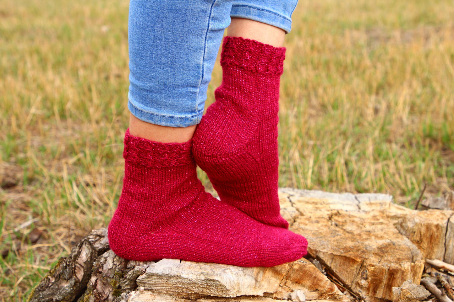 Elegant Lurex Knitted Socks