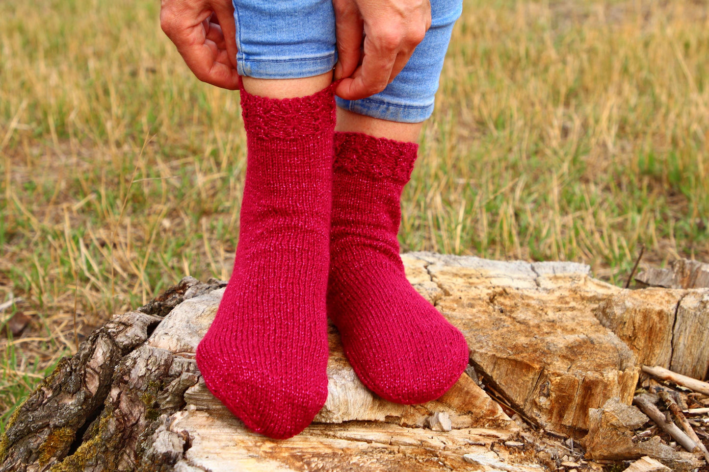Elegant Lurex Knitted Socks