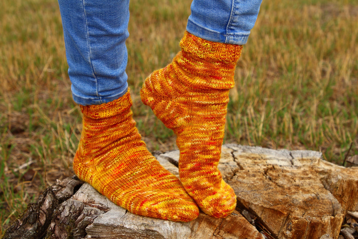 Orange Knitted Novelty Socks