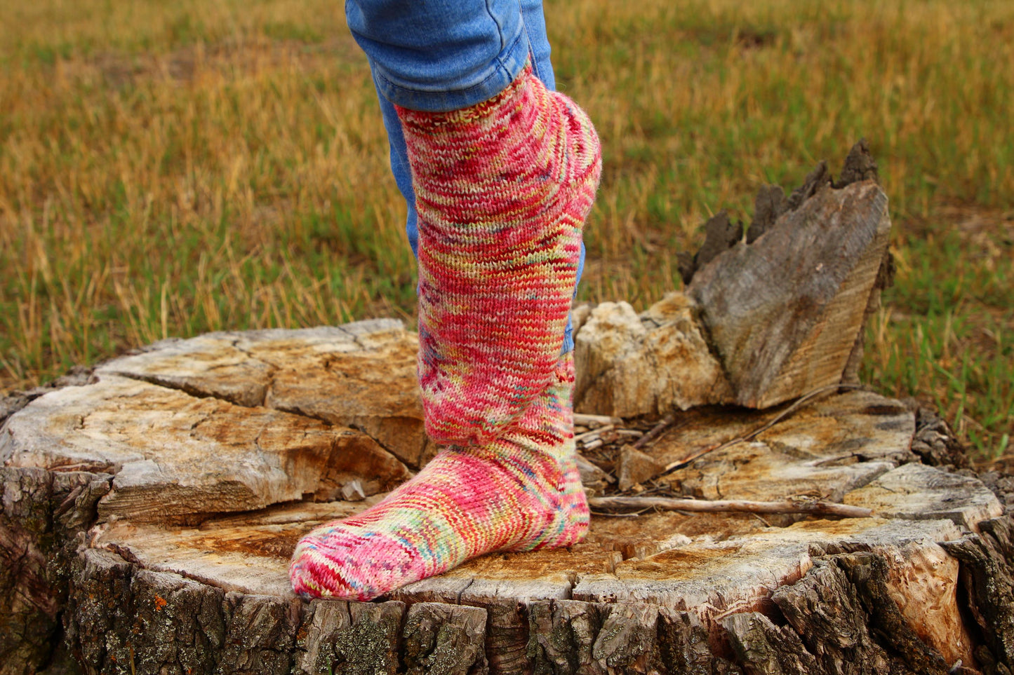 Unique Multicolor Knitted Socks