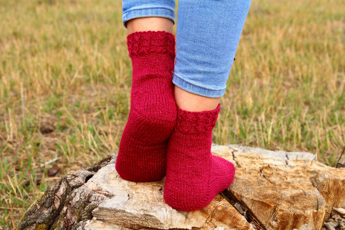 Elegant Lurex Knitted Socks