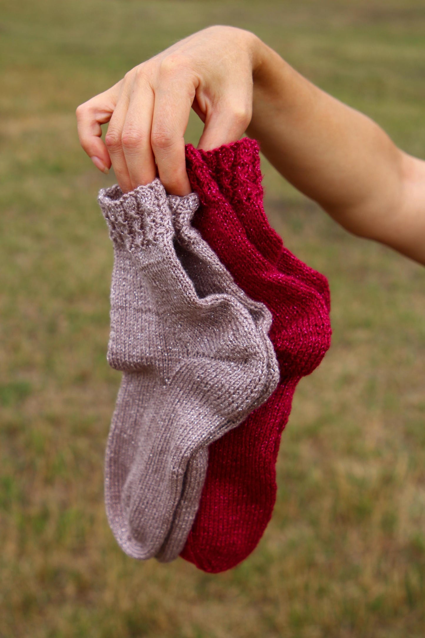 Elegant Lurex Knitted Socks