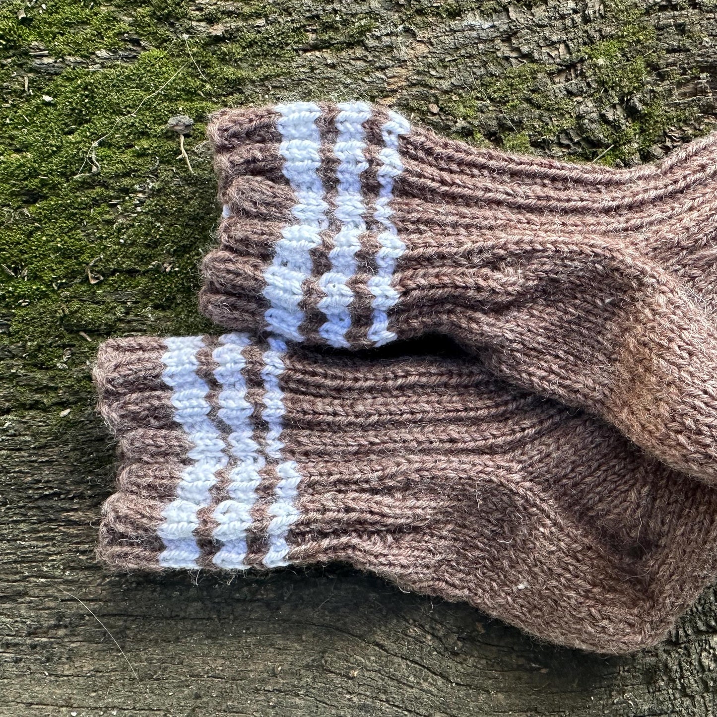 Brown Striped Woolen Socks
