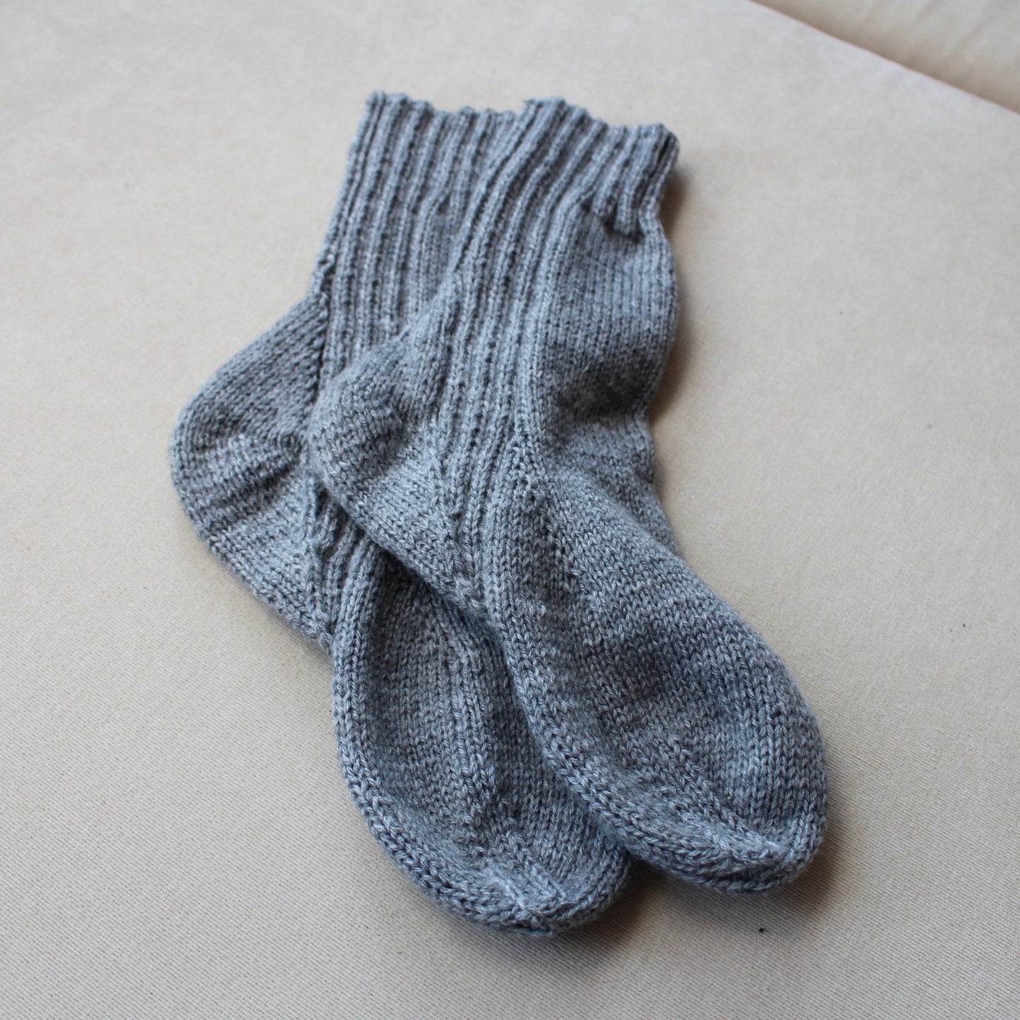 Gray ribbed socks