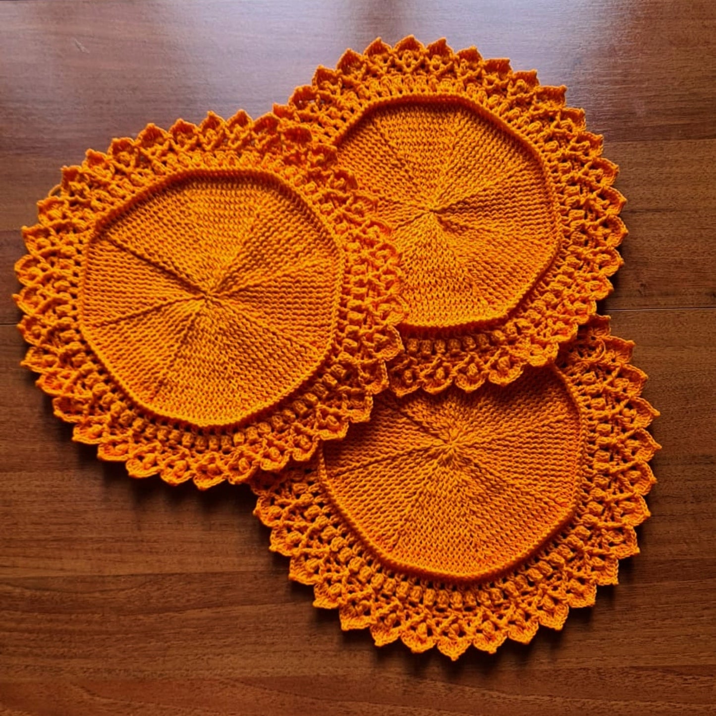 Cotton round serving mats, eco-friendly dining table placemats, Kitchen dining accessories