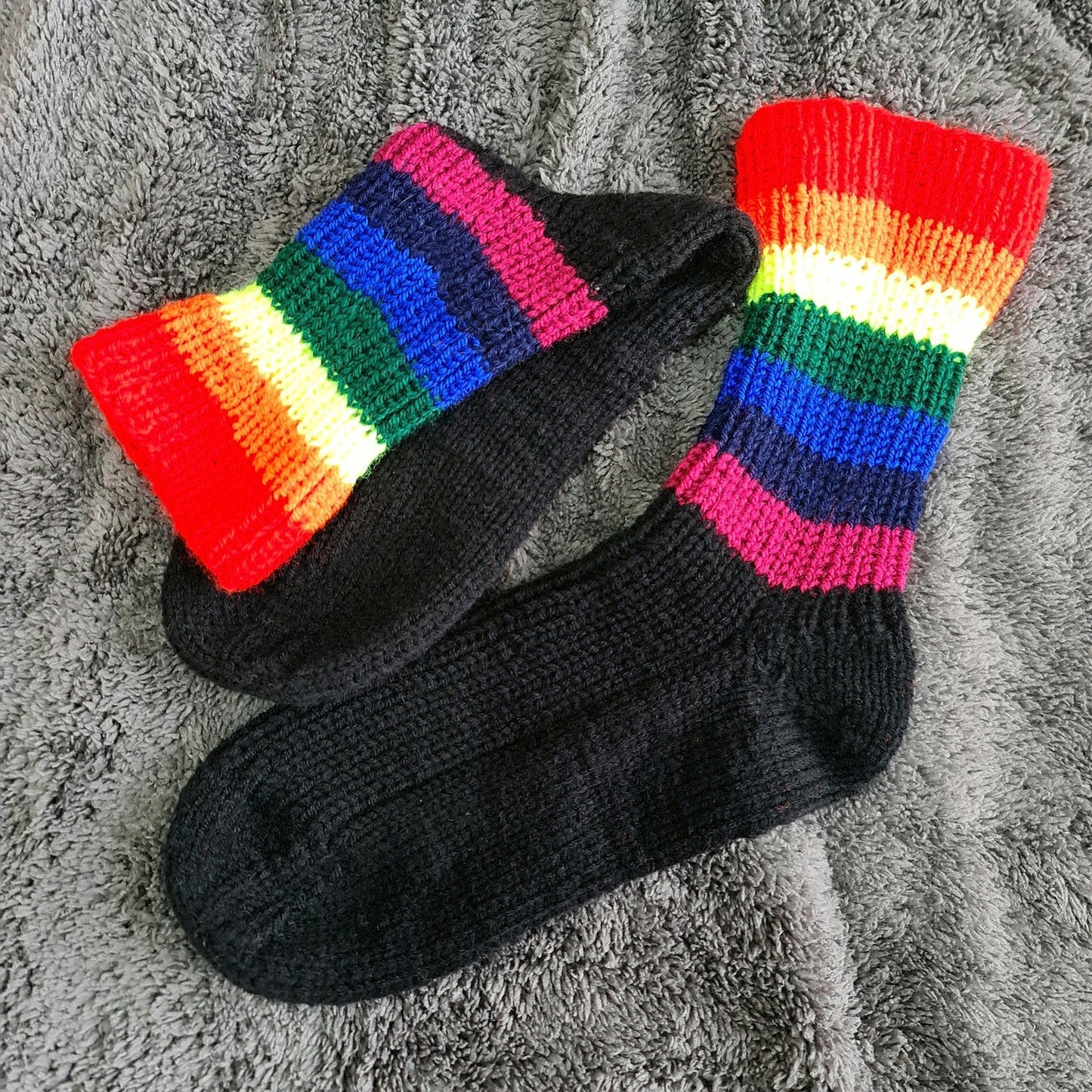 Rainbow Striped Crew Socks