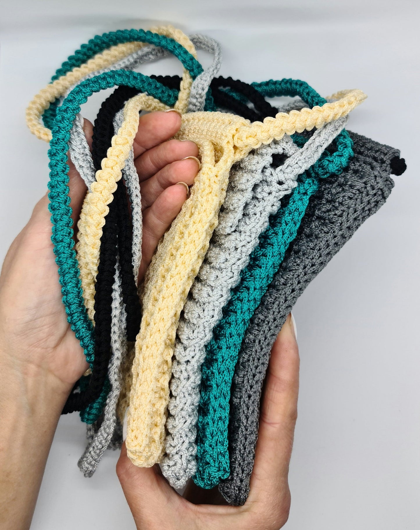 Gray mobile phone pouch, Cute crochet crossbody bag, Macrame textured handbag