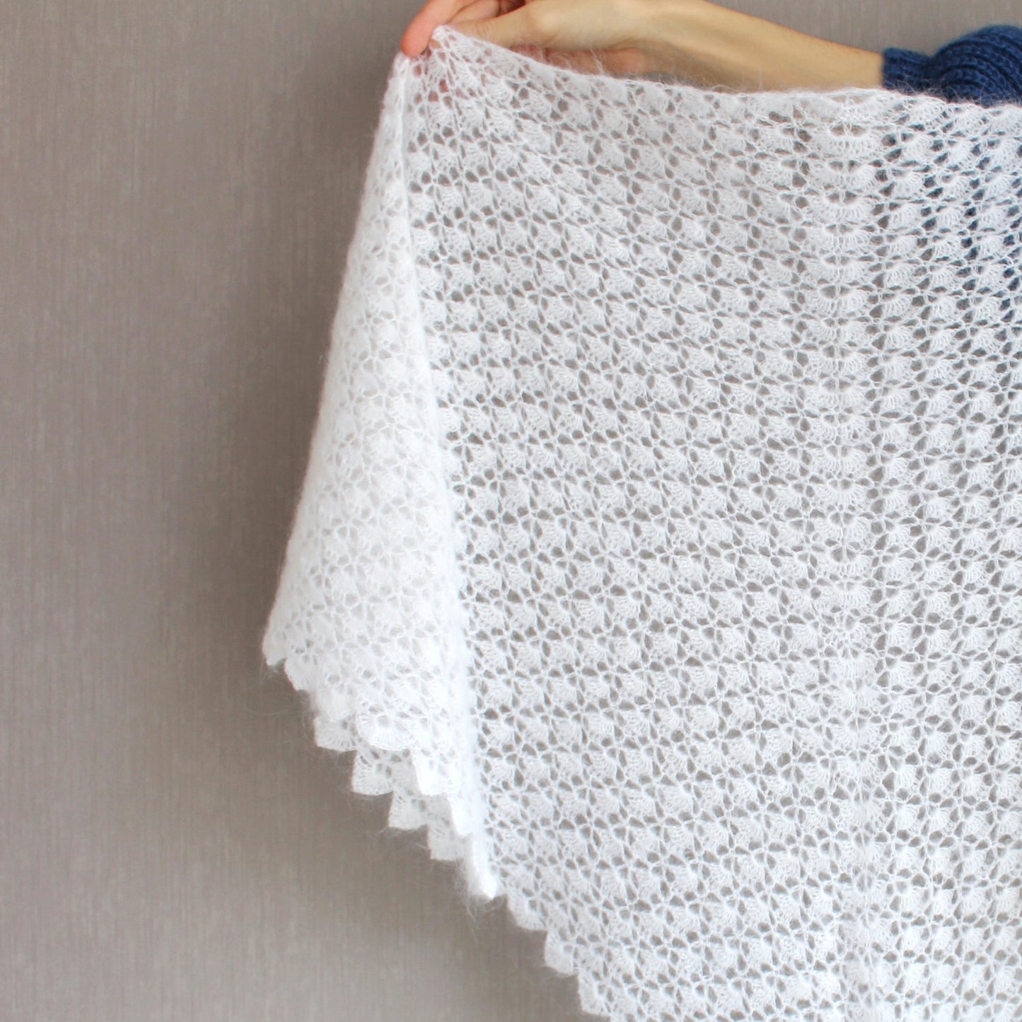 White wedding veil, Gossamer lace crochet wrap, Crocheted cobweb