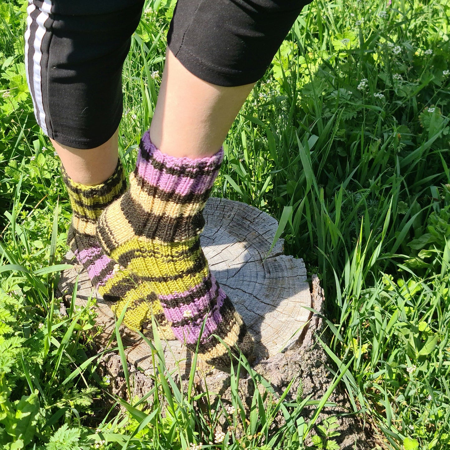 Warm wool socks, Mismatched ankle socks