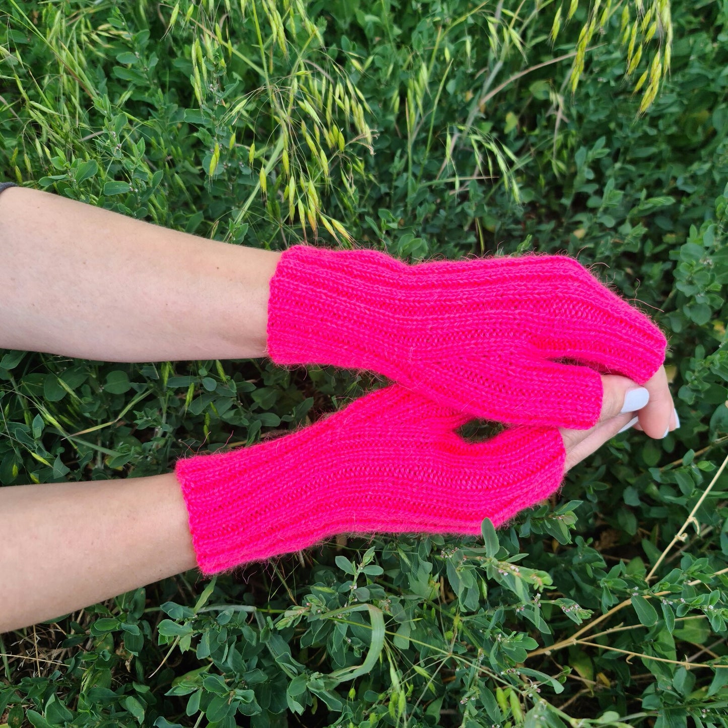 Alpaca fingerless gloves