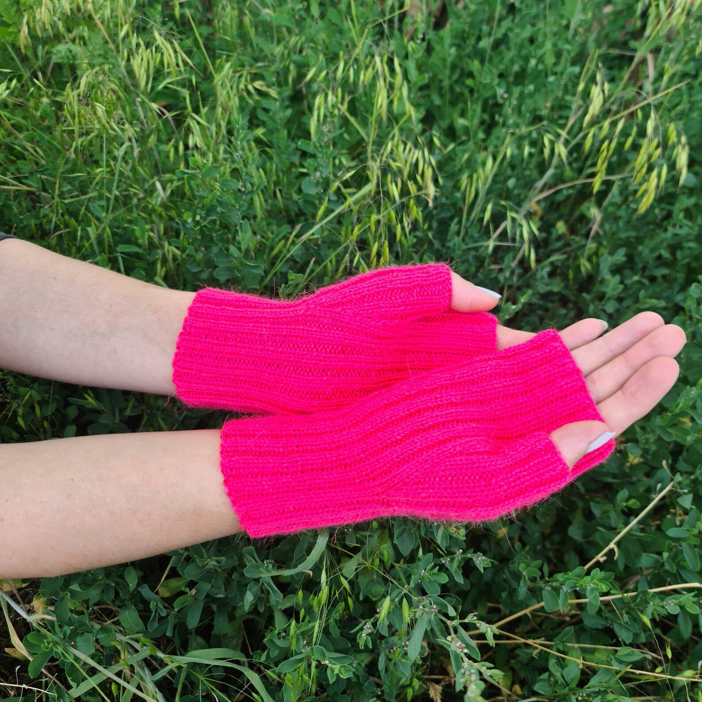 Alpaca fingerless gloves