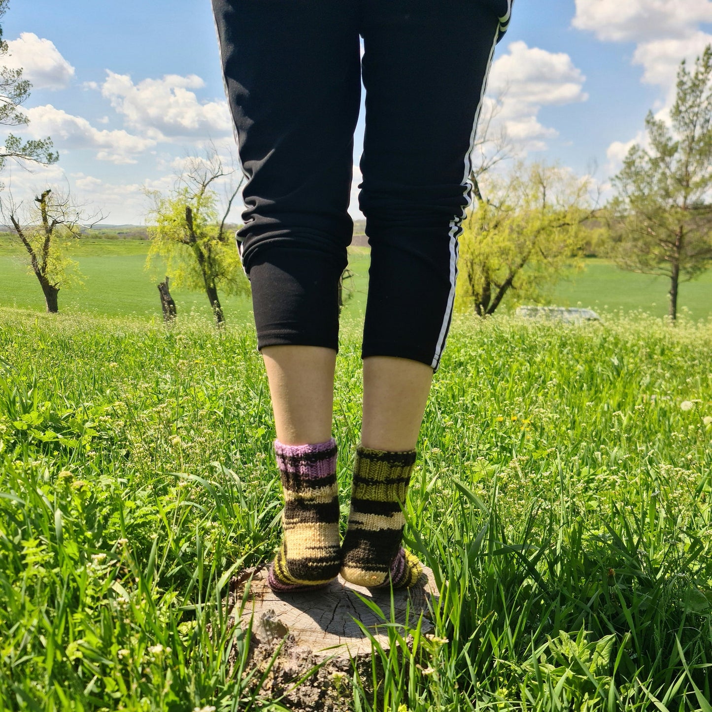 Warm wool socks, Mismatched ankle socks