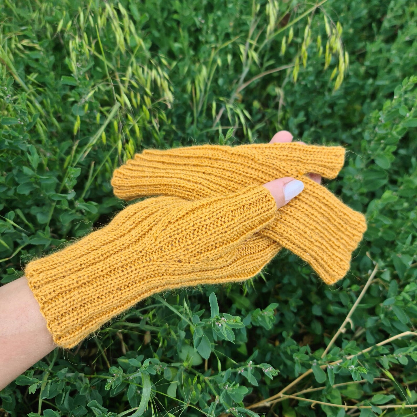 Alpaca fingerless gloves