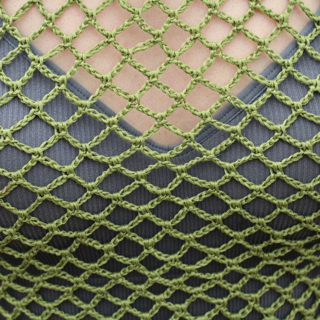 Boho Festival Net Crop Top for Summer & Beach Wear