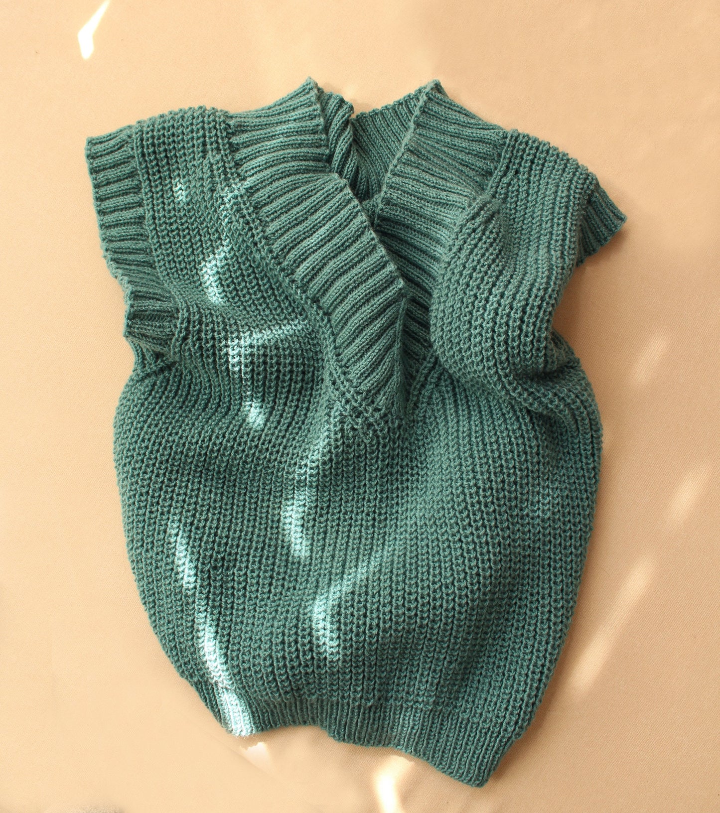 Oversized V-neck Knit Sweater Vest