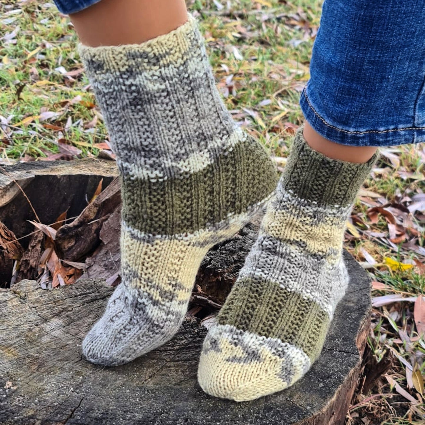 Colorful patterned stretchy crew socks, Bed socks