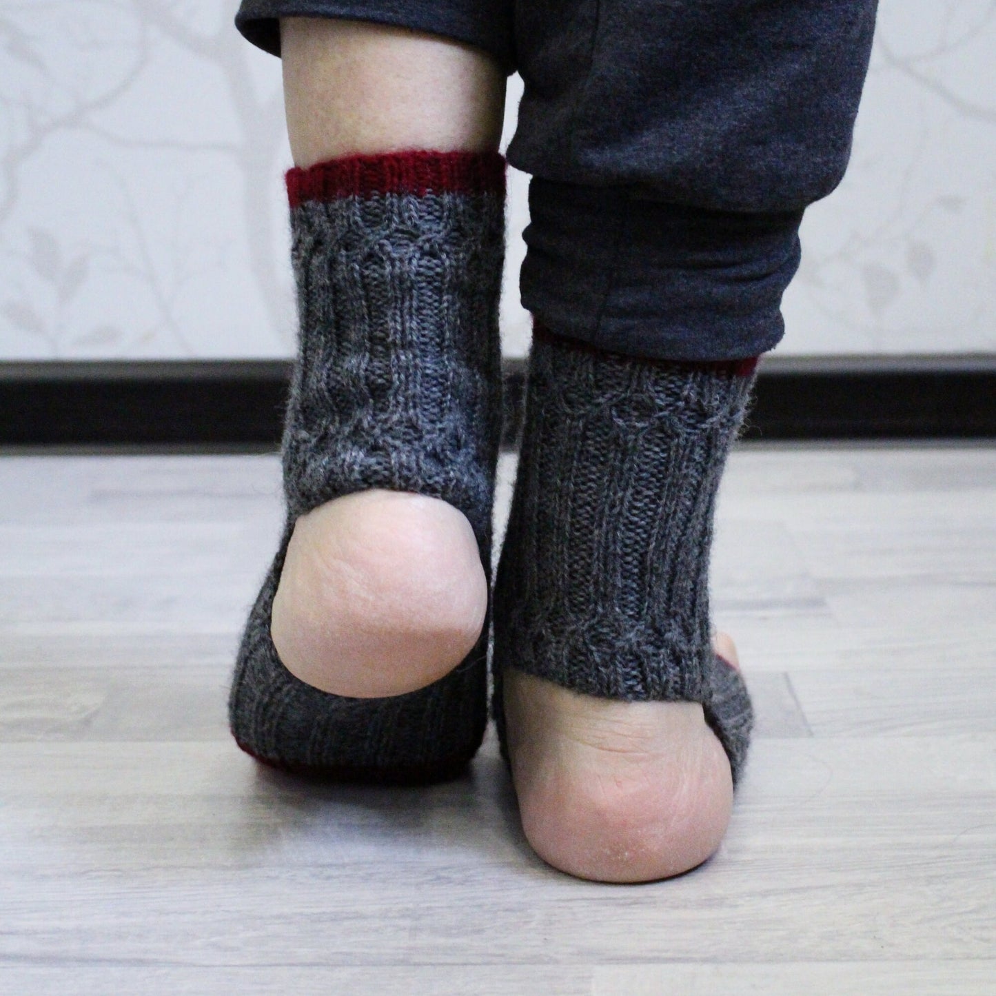 Toeless no heel yoga socks, Barefoot workout socks, Pedicure ribbed socks