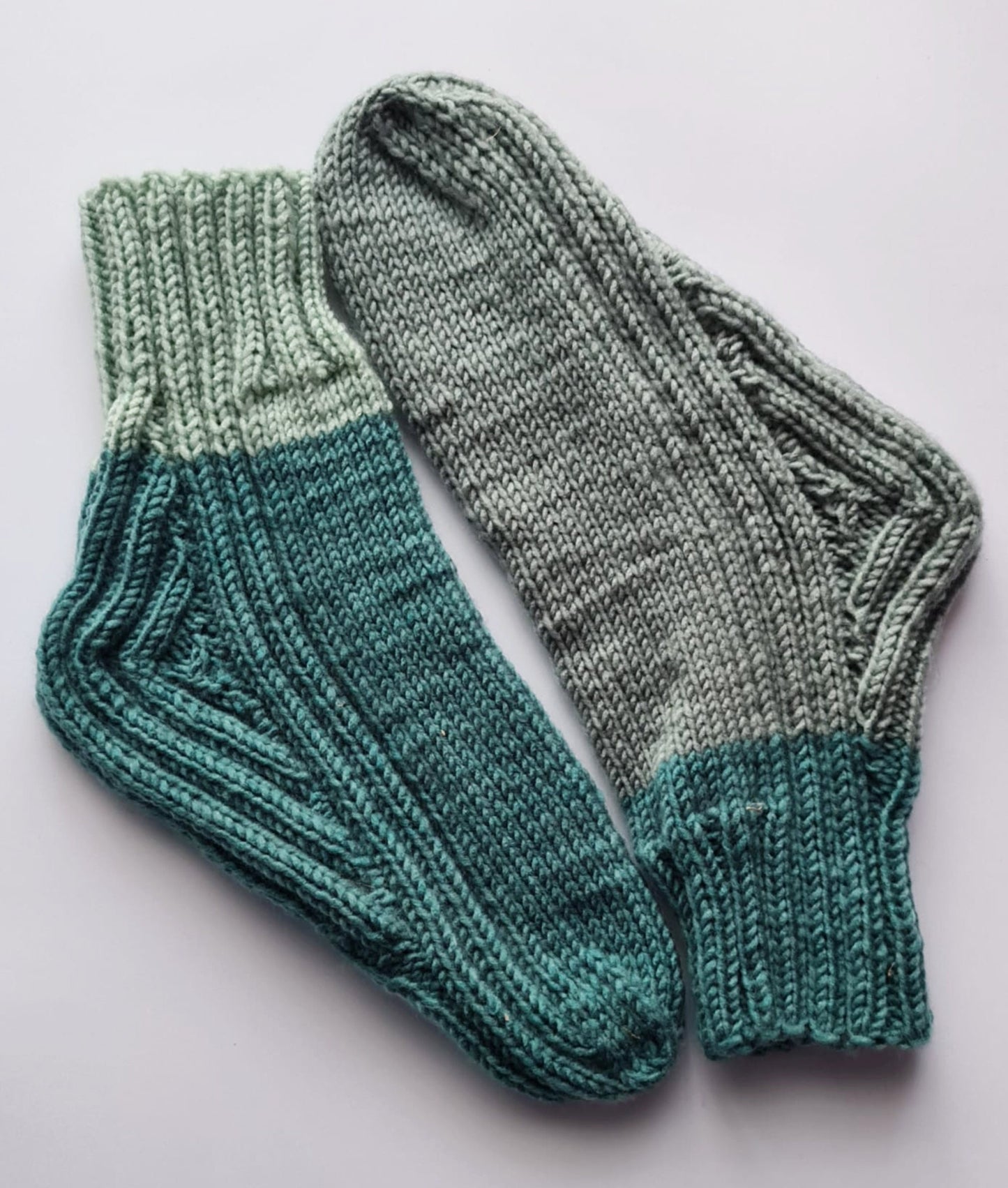 Blue and gray casual ribbed socks, Fancy big stripe socks