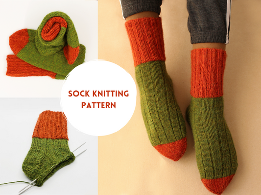 Step-by-Step Guide to Knitting Your Own Cozy Two-tone Socks: Detailed Free Tutorial