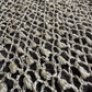 Beige Sparkle Sequin Crochet Triangle Shawl with Tassels