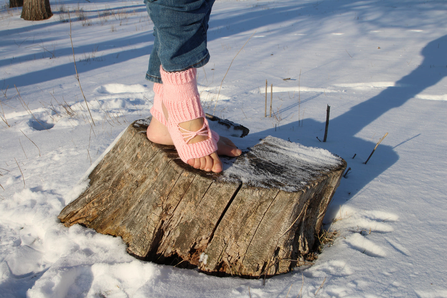 Eco wool-free vegan yoga socks, No toe knitted socks, Pedicure socks